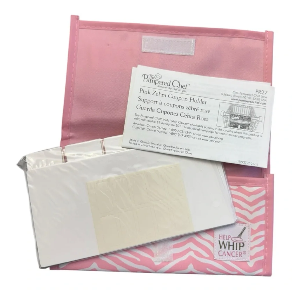 Pampered Chef Pink Zebra Coupon Holder Help Whip Cancer Limited Edition New